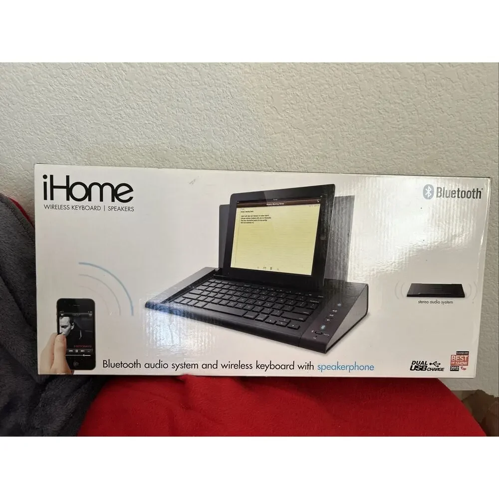 iHOME BLUETOOTH AUDIO SYSTEM & WIRELESS KEYBOARD W/ SPEAKERS NEW IN BOX iDM5B